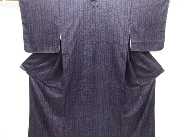 未使用品　花更紗模様手織り紬着物